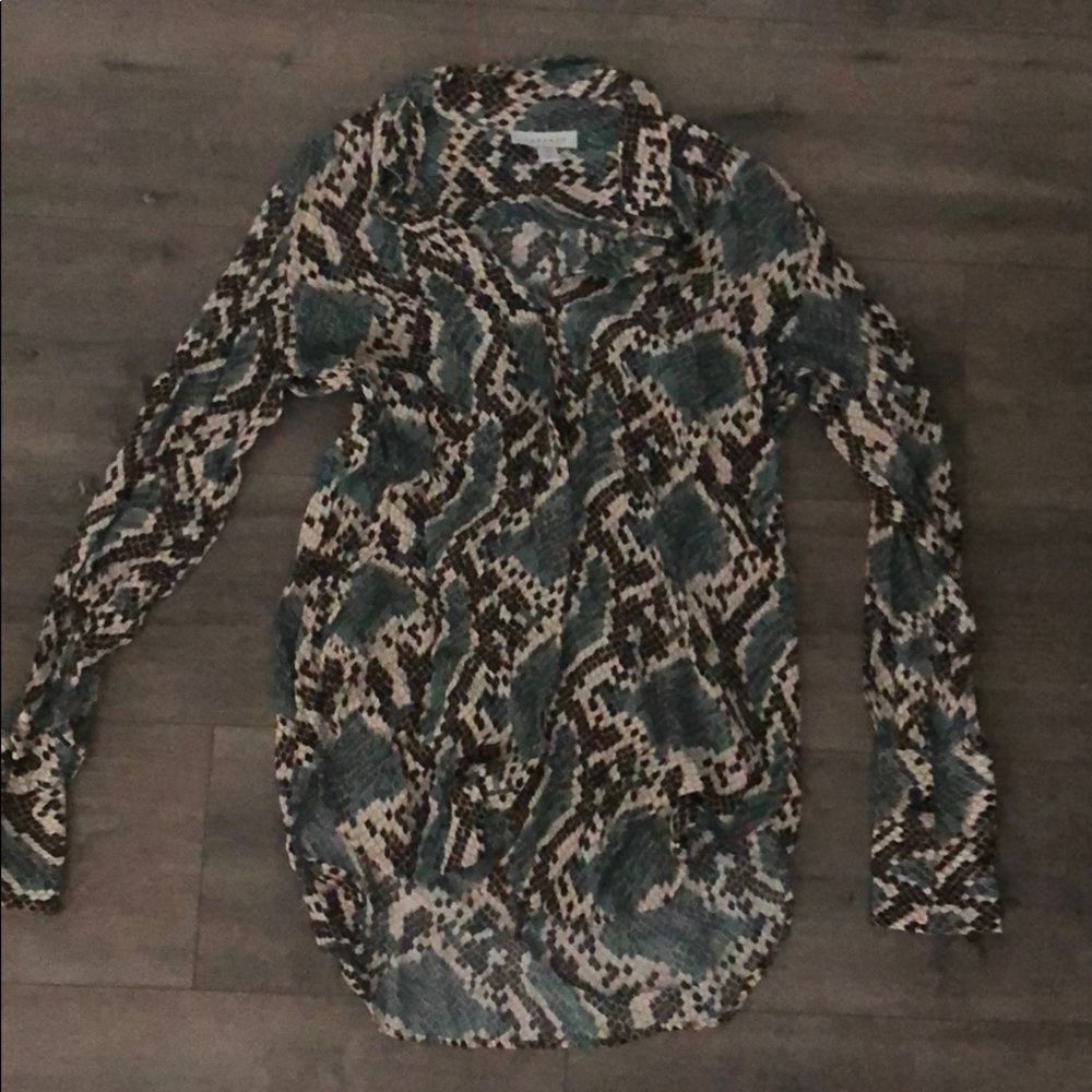 Snake skin long sleeve blouse